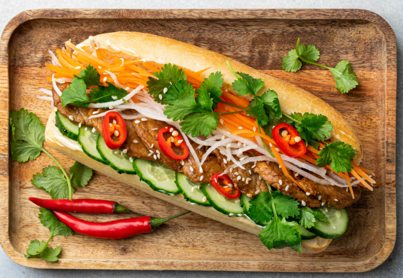 Vietnamese Banh Mi roll.