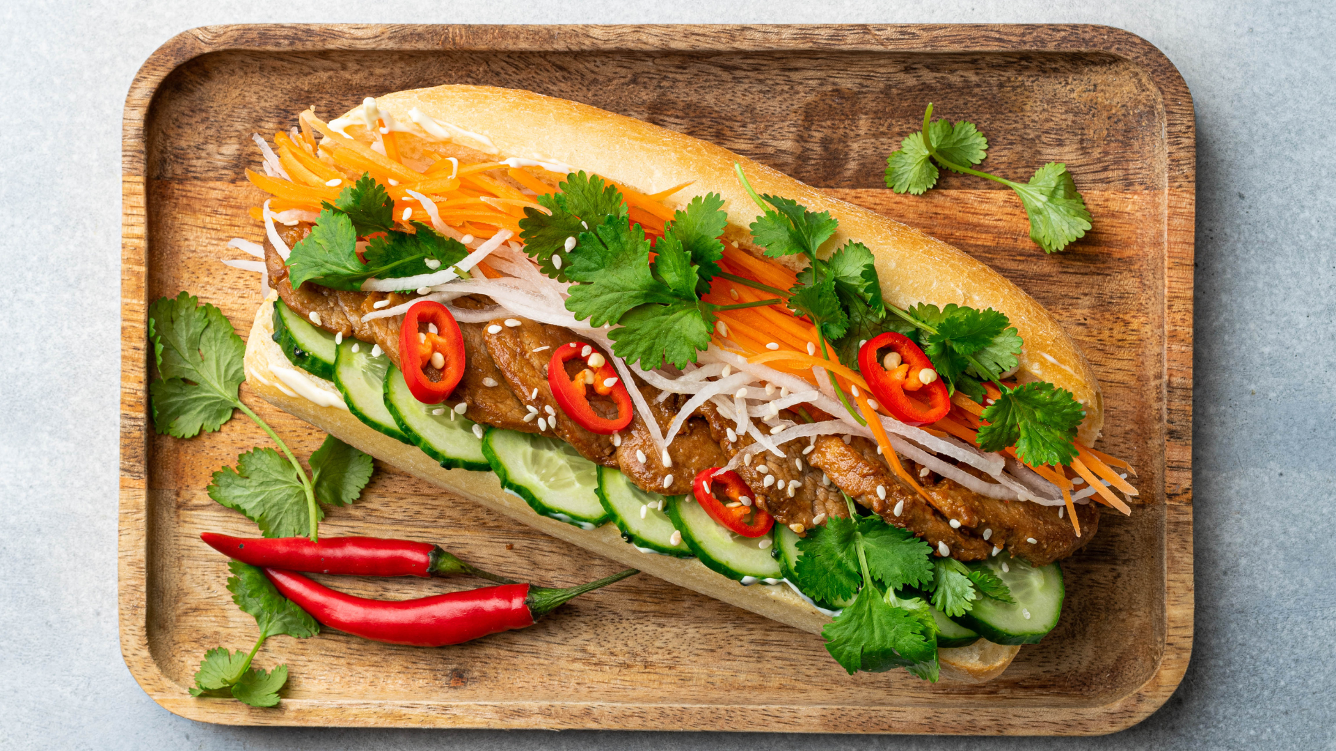 Vietnamese Banh Mi roll.